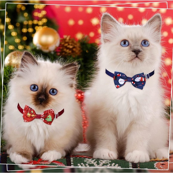 Bow Tie Collars 4 Holiday Pieces Dogs Cats Christmas Valentine St Patty July 4th - Picture 13 of 15